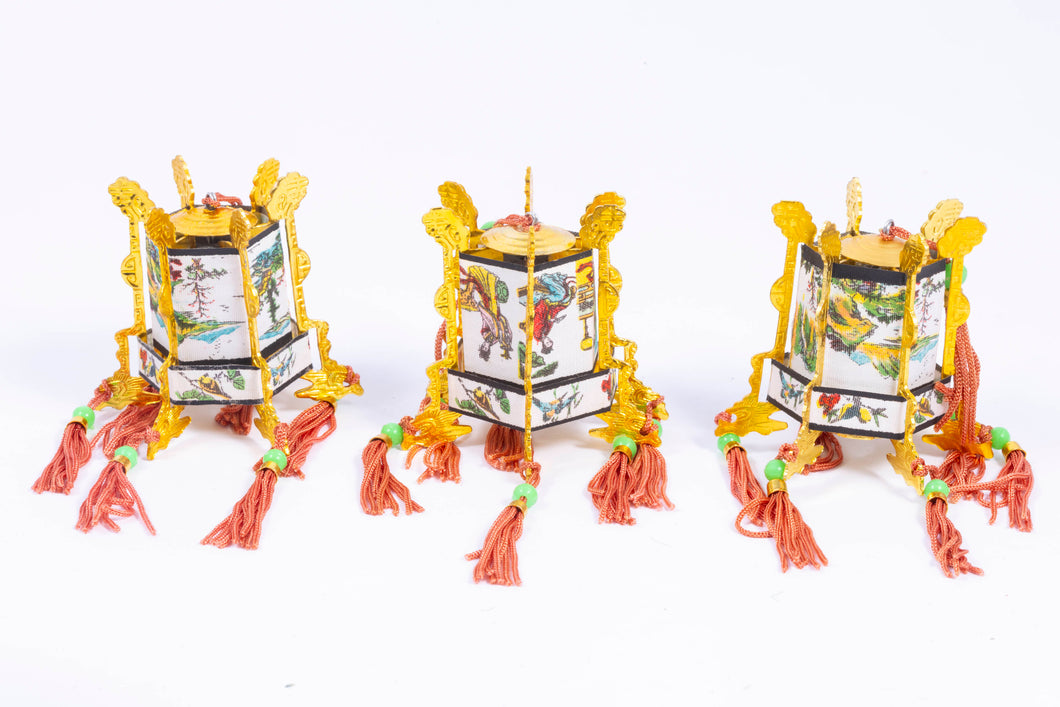 3 Asian Lanterns with Tassles