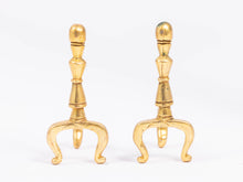 Load image into Gallery viewer, Brass Andirons by Clare Bell Brass - Pair
