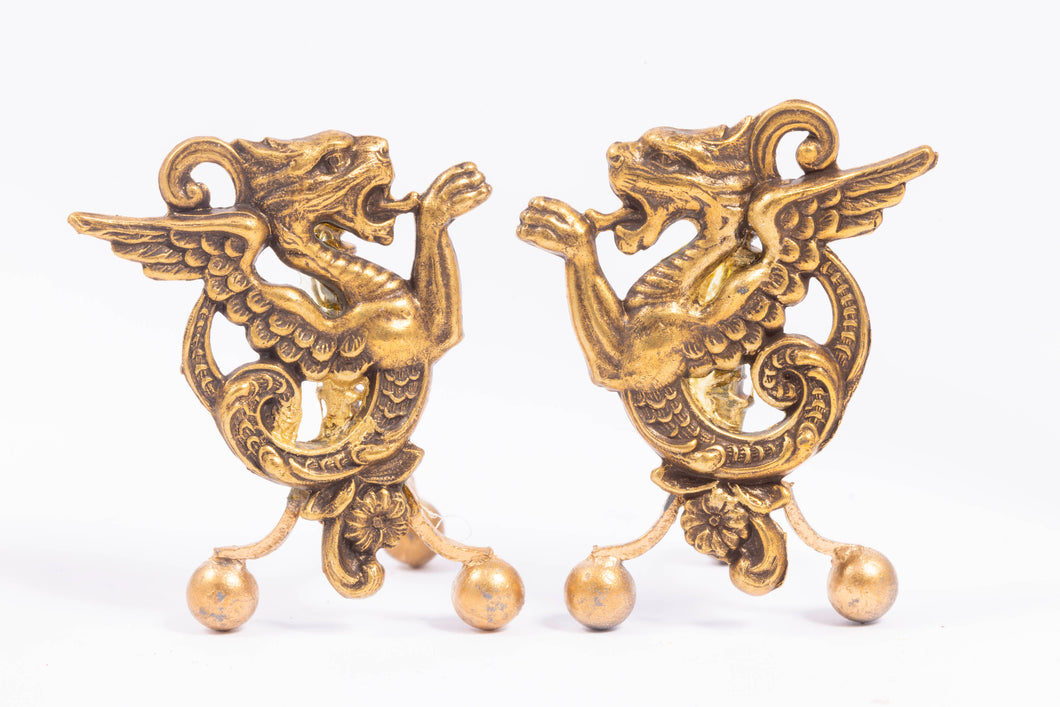 Dragon Andirons - Pair