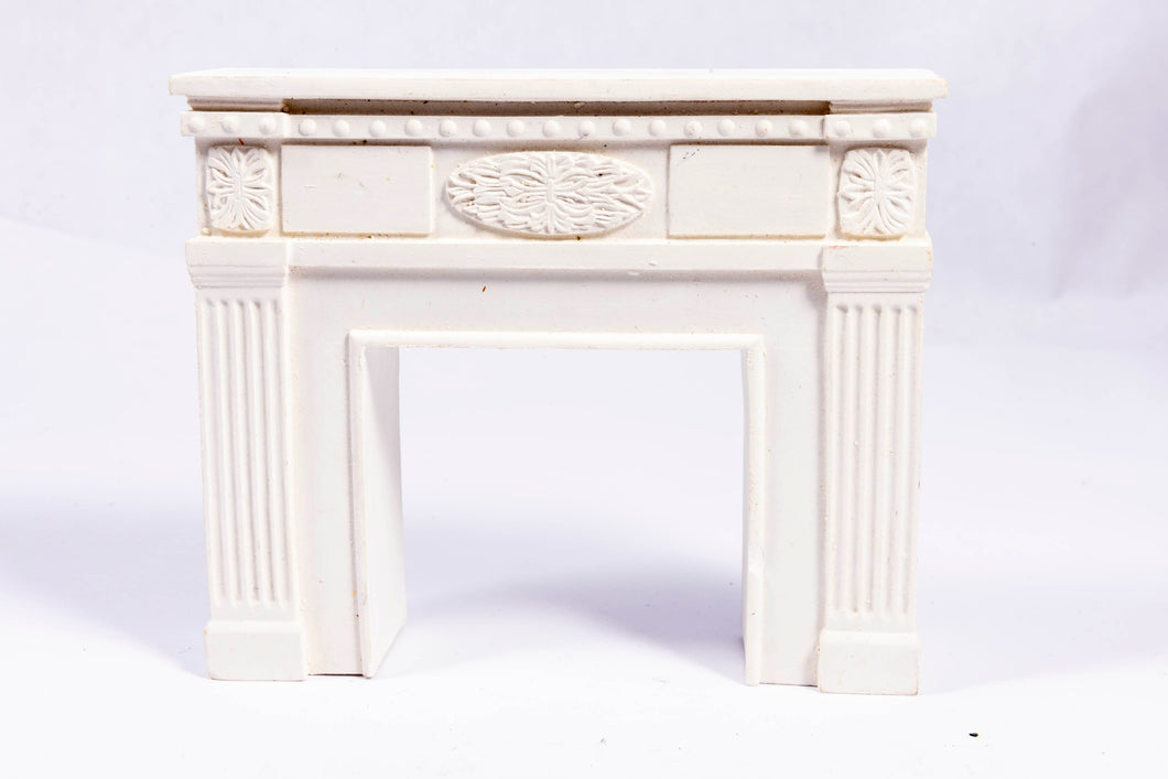 White Resin Fireplace