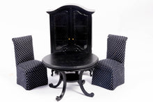 Load image into Gallery viewer, Black &amp; Polka Dot Dining Set
