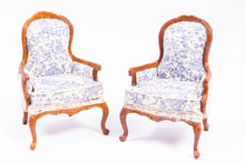 Load image into Gallery viewer, 3 Pc Living Room Set with Blue Toile by Bespaq
