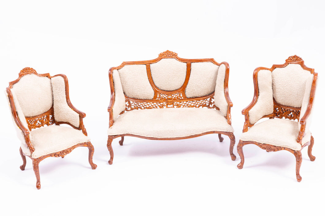 3 Pc Bespaq Living Room Set with Fretwork