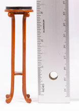 Load image into Gallery viewer, Tall wooden plant stand with black top
