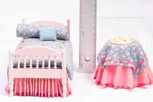 Load image into Gallery viewer, Decorated Single Bed &amp; Matching Table in PInk and Blue
