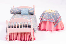 Load image into Gallery viewer, Decorated Single Bed &amp; Matching Table in PInk and Blue
