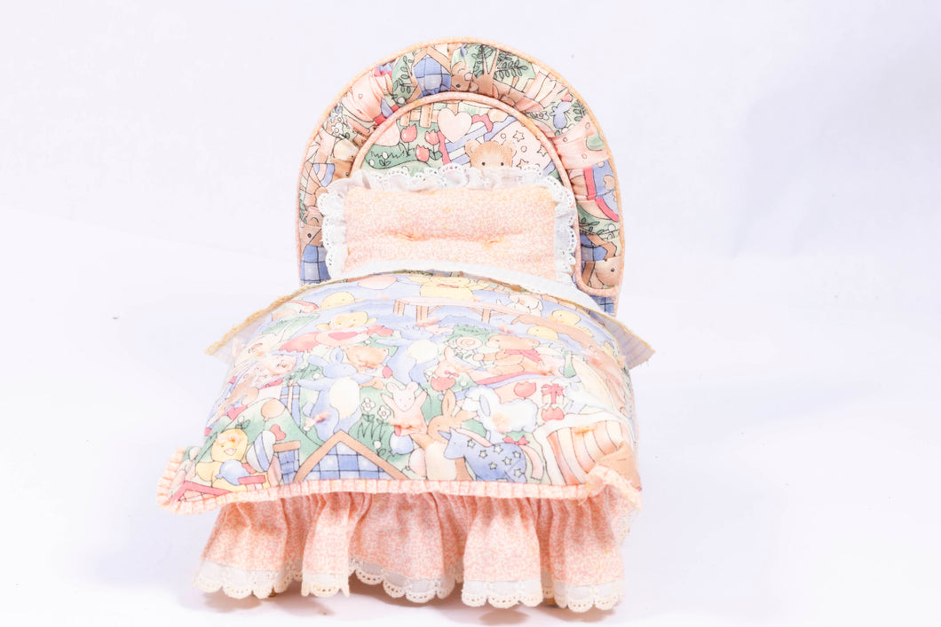 Decorated Single Bed with Padded Headboard