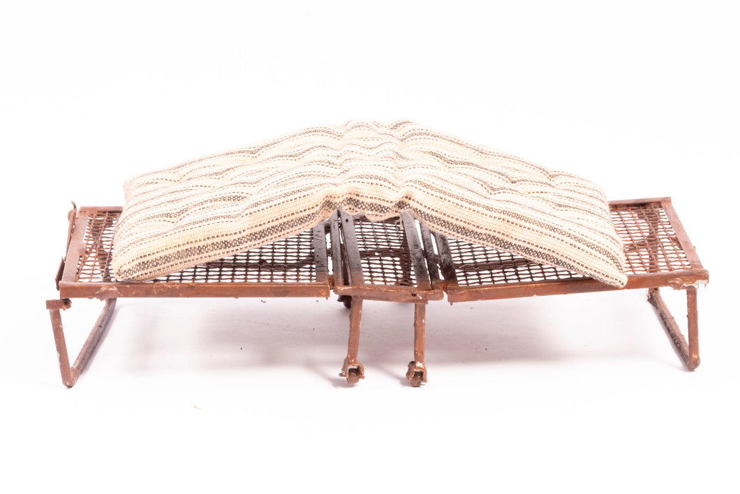 Aged Metal Folding Cot