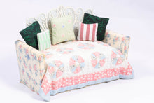 Load image into Gallery viewer, Day Bed with Pillows &amp; Pink and White Bedding
