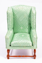 Load image into Gallery viewer, Light Green Wing Back Chair
