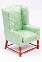 Load image into Gallery viewer, Light Green Wing Back Chair
