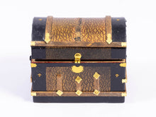 Load image into Gallery viewer, Wooden Domed Trunk with Gold Accents
