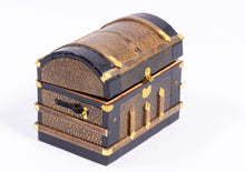 Load image into Gallery viewer, Wooden Domed Trunk with Gold Accents
