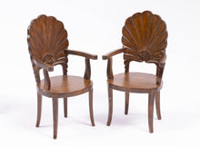 Load image into Gallery viewer, Pair of Wooden Shell Back Chairs
