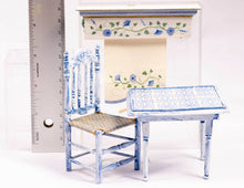 Load image into Gallery viewer, Kitchen Table &amp; Chair with Tile in Blue with Curtain
