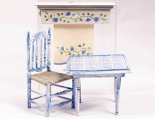 Load image into Gallery viewer, Kitchen Table &amp; Chair with Tile in Blue with Curtain
