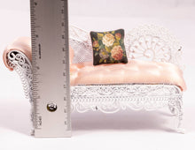 Load image into Gallery viewer, Wire Wicker Chaise Lounge with Pink Cushion
