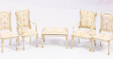 Load image into Gallery viewer, 4 White Painted Chairs &amp; Ottoman by Bespaq
