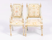 Load image into Gallery viewer, 4 White Painted Chairs &amp; Ottoman by Bespaq
