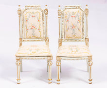 Load image into Gallery viewer, 4 White Painted Chairs &amp; Ottoman by Bespaq
