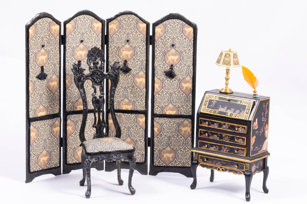 Office / Library Furniture with Monkey Screen & Black Furniture