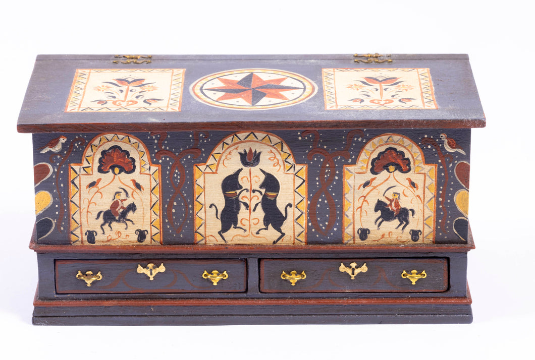Decorated Trunk with 2 Drawers