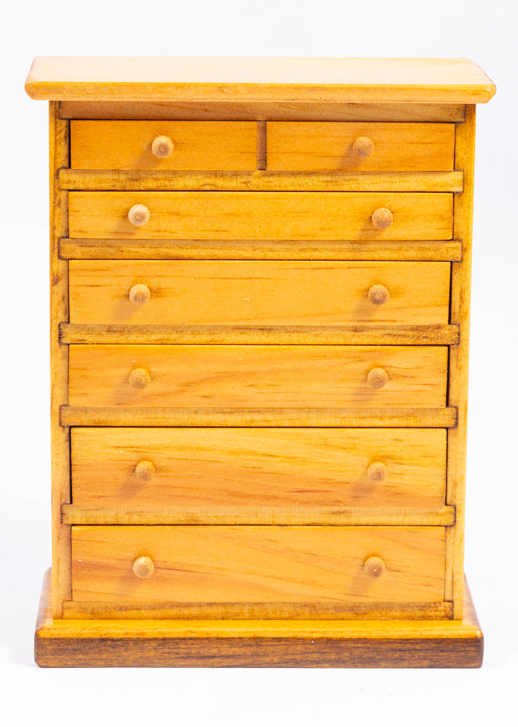 7 Drawer Tall Wooden Chest, Signed