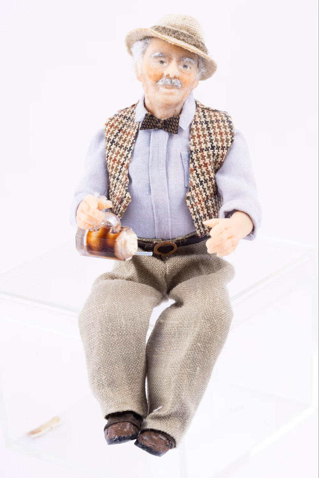 Hand Sculpted Older Gentleman Doll - From The Smith Estate