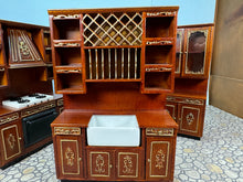 Load image into Gallery viewer, Dollhouse Miniature ~ Vintage Hansson Miniatures 5 Piece Mahogany &amp; Gold Kitchen Set
