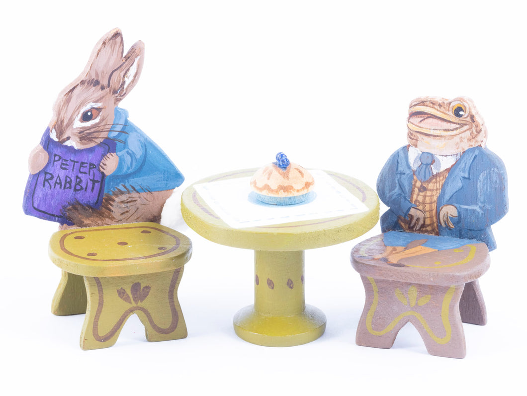 Painted Peter Rabbit & Jeremy Fisher Table and Chair Set by Zelina