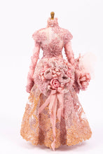 Load image into Gallery viewer, Pink Silk Dress with Pink Lace on Mannequin, Miniature Rose
