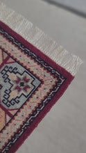 Load and play video in Gallery viewer, Dollhouse Miniature ~ Petit Point Tribal-Inspired Squares Rug - Ursula Sauerberg

