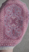 Load and play video in Gallery viewer, Dollhouse Miniature ~ Petit Point Pink Floral Design Rug - Ursula Sauerberg
