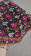 Load and play video in Gallery viewer, Dollhouse Miniature ~ Petit Point Purple and White Floral Pattern Rug - Ursula Sauerberg
