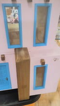 Load and play video in Gallery viewer, Southwest Adobe Dollhouse Painted Pink &amp; Blue by Alessio Miniatures
