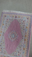 Load and play video in Gallery viewer, Dollhouse Miniature ~ Petit Point Pastel Soft Floral Design Rug - Ursula Sauerberg
