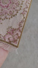 Load and play video in Gallery viewer, Dollhouse Miniature ~ Petit Point Rug with Rococo Scrollwork and Ornamental Medallion - Ursula Sauerberg
