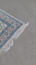 Load and play video in Gallery viewer, Dollhouse Miniature ~ Petit Point Vintage-Style Accent with Floral Vine Rug - Ursula Sauerberg
