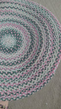Load and play video in Gallery viewer, Dollhouse Miniature ~ Petit Point Round Multicolored Rug
