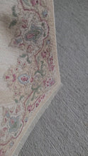 Load and play video in Gallery viewer, Dollhouse Miniature ~ Petit Point Ornate Rococo Accent Rug with Oval Medallion and Flourish Border - Ursula Sauerberg

