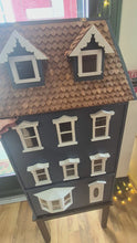 Load and play video in Gallery viewer, Blue Townhouse Front Opening Dollhouse
