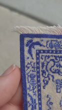 Load and play video in Gallery viewer, Dollhouse Miniature ~ Petit Point Blue and White Oriental Rug - Ursula Sauerberg
