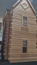 Load and play video in Gallery viewer, Ponderosa Log Cabin Dollhouse And Garage - 1" Scale
