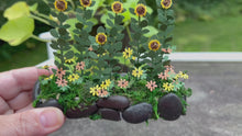 Load and play video in Gallery viewer, Handmade Rock Garden with Sunflowers &amp; Flowers
