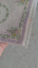 Load and play video in Gallery viewer, Dollhouse Miniature ~ Petit Point Pastel Flowers and Leaves in Elegant Style Rug - Ursula Sauerberg
