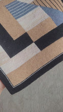 Load and play video in Gallery viewer, Dollhouse Miniature ~ Petit Point Geometric Modern Black and Beige Rug - Ursula Sauerberg
