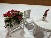 Load image into Gallery viewer, Dollhouse Miniature ~  Half Scale Artisan Peggy Taylor 4 Piece Wicker Outdoor Furniture Set
