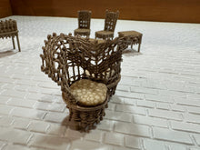 Load image into Gallery viewer, Dollhouse Miniature ~  Half Scale Artisan Peggy Taylor 6 Piece Wicker Outdoor Furniture Set
