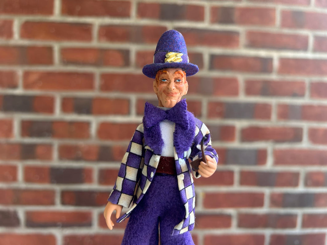 Wizard Doll in Purple Outfit with Pipe in Hand Peter Pumpkin 2001 Sandy Callahan Artisan Made