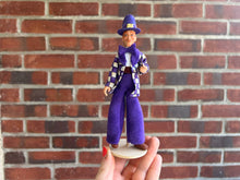 Load image into Gallery viewer, Wizard Doll in Purple Outfit with Pipe in Hand Peter Pumpkin 2001 Sandy Callahan Artisan Made
